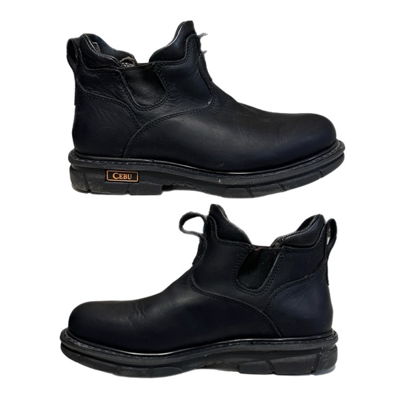 Cebu Botin Max Grip Anti Slip Men's Black Work Boots Size 9.5 - Picture 1 of 7